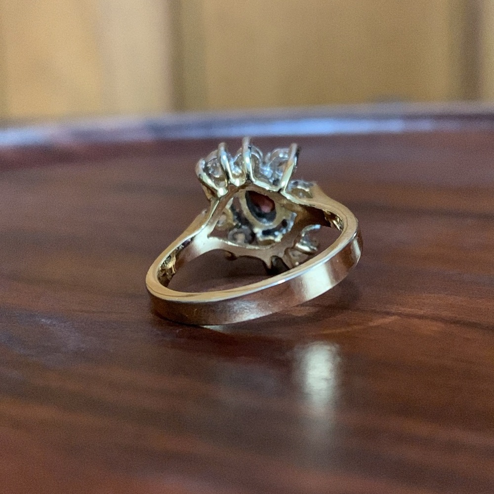 14K gold plated purple cz ring size 6 - Picture 3 of 7